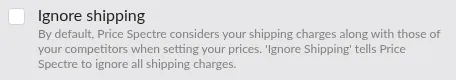 Screenshot: Ignore shipping checkbox in the Shipping section