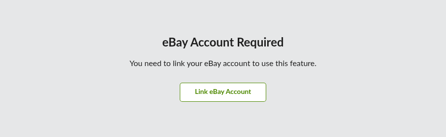 Screenshot: The "eBay Account Required" message on the Errors page