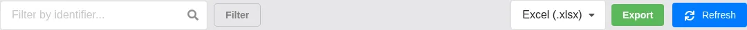 Screenshot: Export format selector and export button